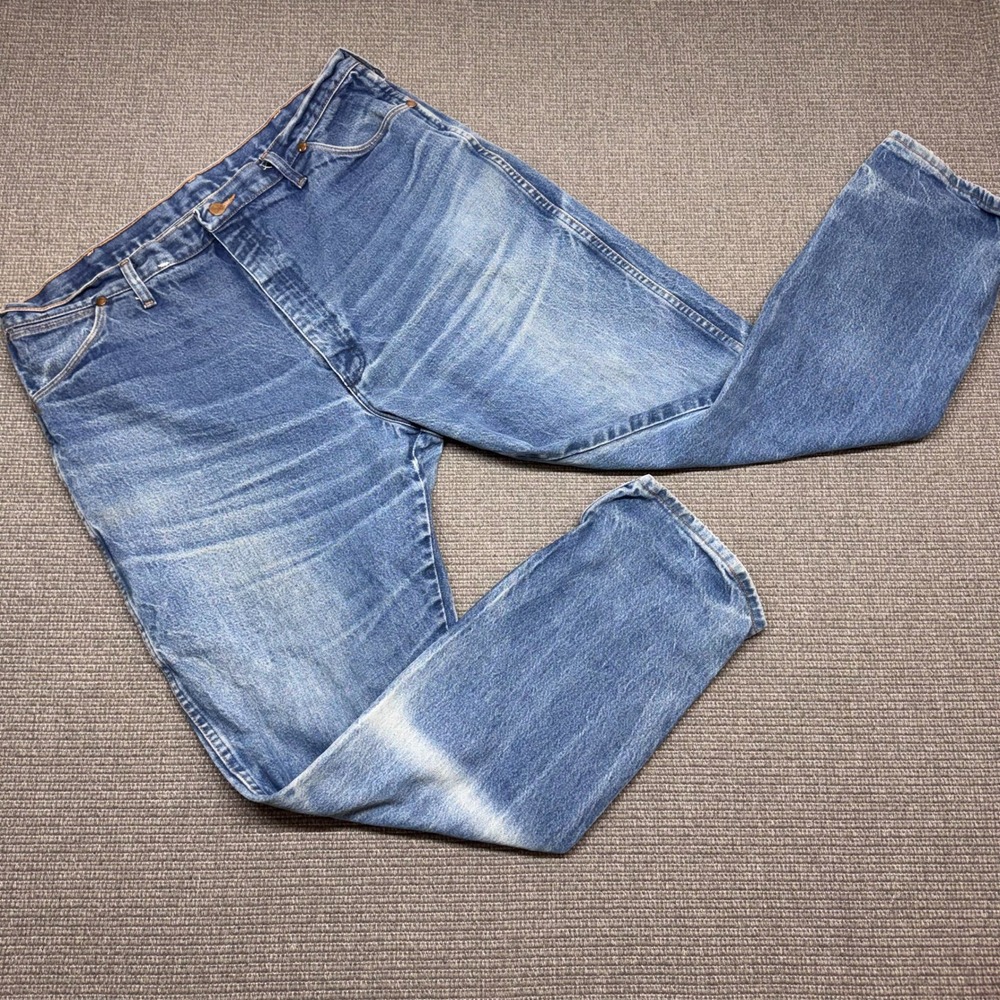 Wrangler Cowboy Cut Straight Leg Jeans Medium Wash Blue Denim 9578